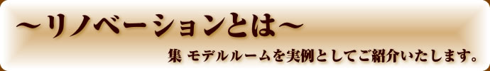 リノベーションとは 集 モデルルーム実例